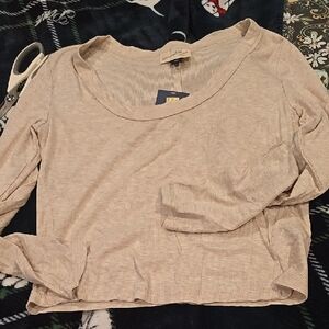 ❤️10/$40 New Universal Thread Cream Long Sleeve Top Cropped Ribbed